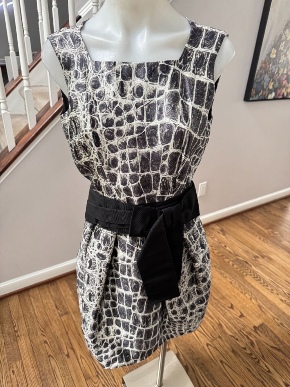 DOLCE & GABBANA Silk Special Piece One Of A Kind Croc Print Dress 42